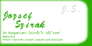 jozsef szirak business card